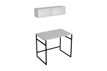 Klingbo Skrivbord 90 cm med Förvaring Vägghylla - Vit - Möbler - Bord & matgrupper - Kontorsbord - Skrivbord