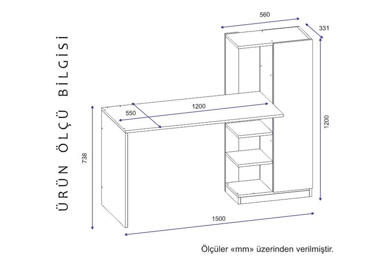 Klul Skrivbord 120 cm - Antracit - Möbler - Bord & matgrupper - Kontorsbord - Skrivbord