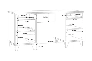 Kocherinovo Skrivbord 150 cm - Brun/Grå - Möbler - Bord & matgrupper - Kontorsbord - Skrivbord