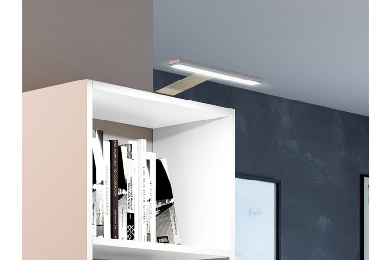 Kylien Skrivbord 125 cm LED-belysning Förvaring Bokhylla Vit - Ekfärg - Möbler - Bord & matgrupper - Kontorsbord - Skrivbord