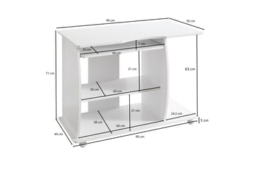 Lamesteer Skrivbord 90 cm med Förvaring Hyllor på Hjul - Vit - Möbler - Bord & matgrupper - Kontorsbord - Skrivbord