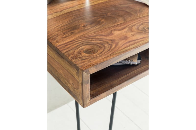 Langner Skrivbord 110 cm med Förvaring Hylla - Massivt Trä/Svart - Möbler - Bord & matgrupper - Kontorsbord - Skrivbord