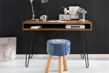 Langner Skrivbord 110 cm med Förvaring Hylla - Massivt Trä/Svart - Möbler - Bord & matgrupper - Kontorsbord - Skrivbord