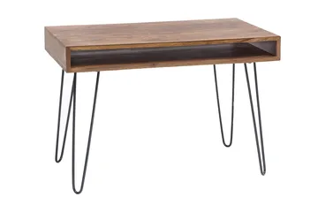 Langner Skrivbord 110 cm med Förvaring Hylla - Massivt Trä/Svart - Möbler - Bord & matgrupper - Kontorsbord - Skrivbord