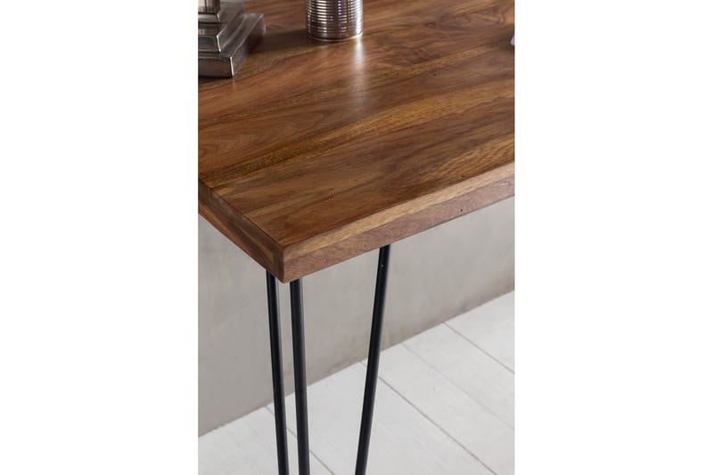 Langner Skrivbord 130 cm med Förvaring Låda - Massivt Trä/Svart - Möbler - Bord & matgrupper - Kontorsbord - Skrivbord