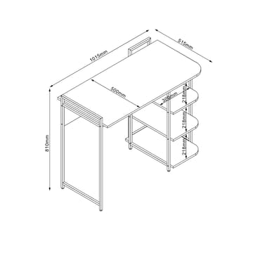 Skrivbord Lester Melamin 101,5x51,5x81 cm - ljust trä - Möbler - Bord & matgrupper - Kontorsbord - Skrivbord