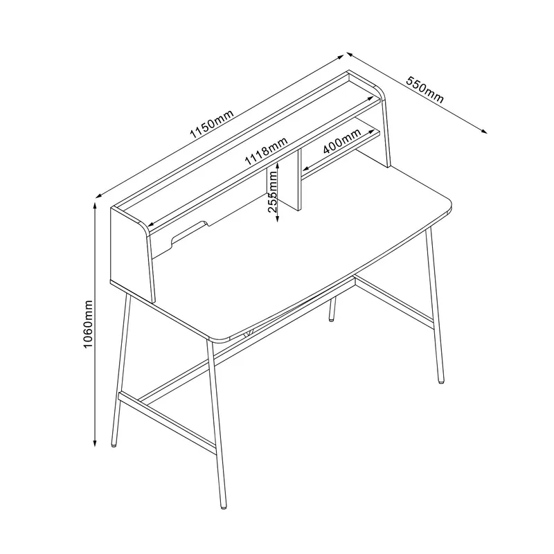 Skrivbord Lester Melamin 115x55x106 cm - ljus trä / beige - Möbler - Bord & matgrupper - Kontorsbord - Skrivbord