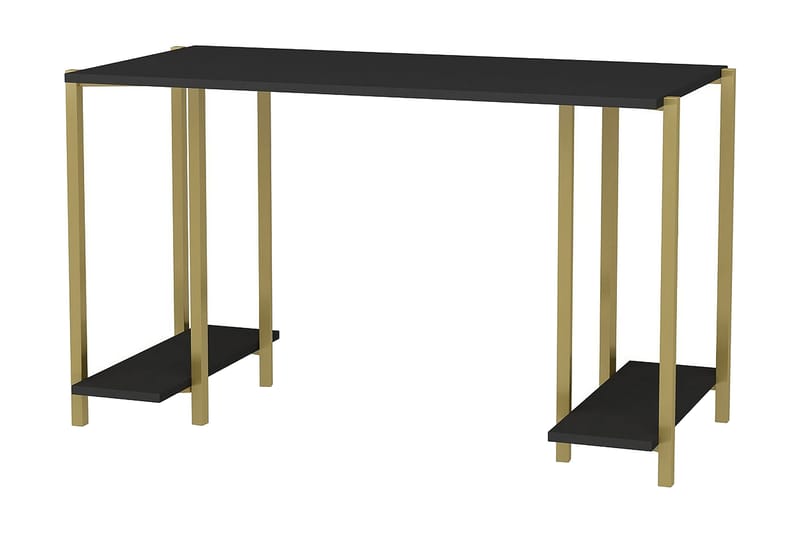 Malem Skrivbord 60x73,8x125,2 cm med förvaring - Guld/Antracit - Möbler - Bord & matgrupper - Kontorsbord - Skrivbord