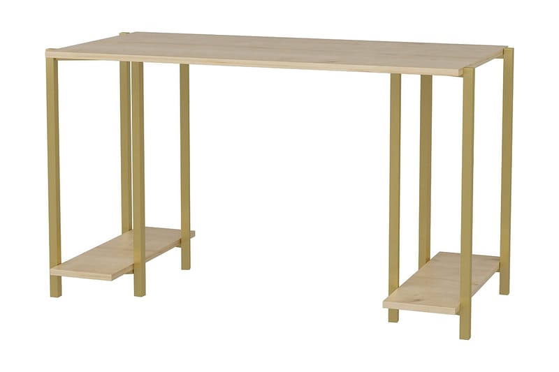 Malem Skrivbord 60x73,8x125,2 cm med förvaring - Guld/Brun - Skrivbord