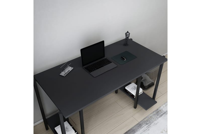 Malem Skrivbord 60x73,8x125,2 cm med förvaring - Svart/Antracit - Möbler - Bord & matgrupper - Kontorsbord - Skrivbord