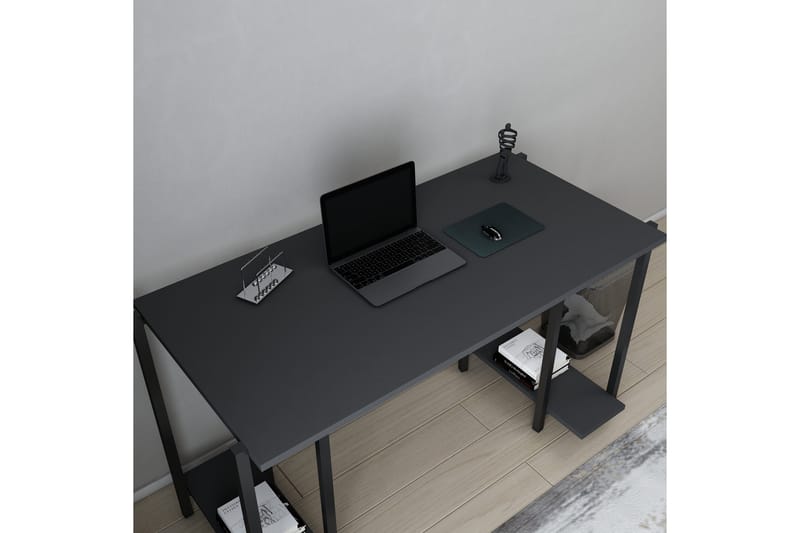 Malem Skrivbord 60x73,8x125,2 cm med förvaring - Svart/Antracit - Möbler - Bord & matgrupper - Kontorsbord - Skrivbord