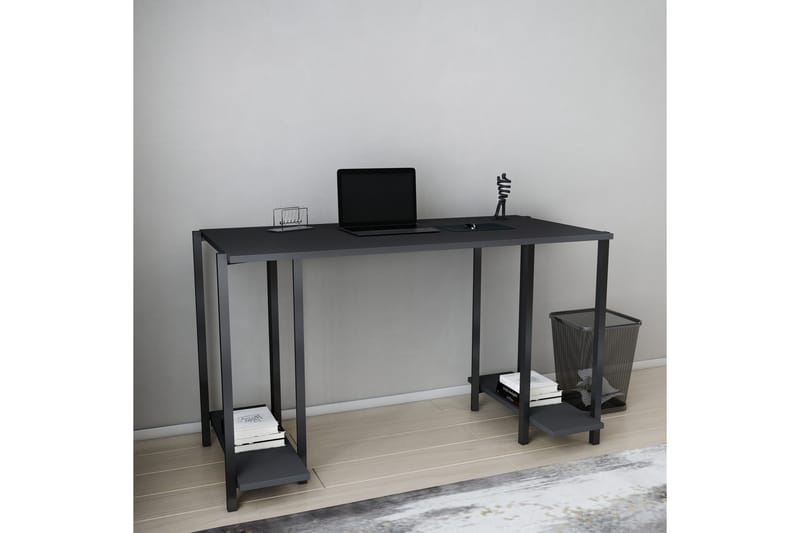 Malem Skrivbord 60x73,8x125,2 cm med förvaring - Svart/Antracit - Möbler - Bord & matgrupper - Kontorsbord - Skrivbord