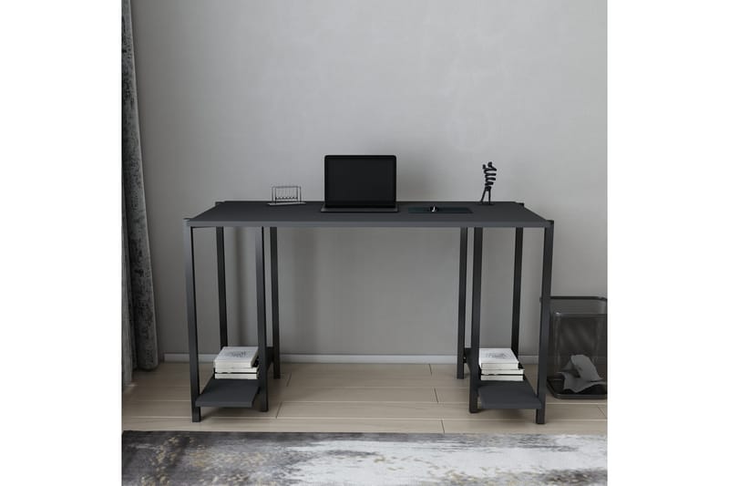 Malem Skrivbord 60x73,8x125,2 cm med förvaring - Svart/Antracit - Möbler - Bord & matgrupper - Kontorsbord - Skrivbord