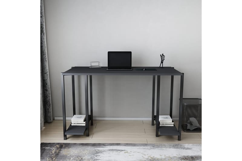 Malem Skrivbord 60x73,8x125,2 cm med förvaring - Svart/Antracit - Skrivbord