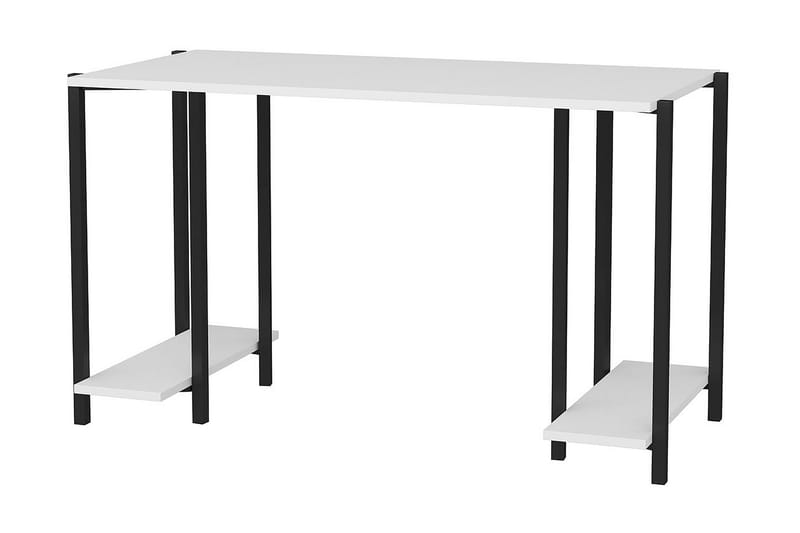 Malem Skrivbord 60x73,8x125,2 cm med förvaring - Svart/Vit - Möbler - Bord & matgrupper - Kontorsbord - Skrivbord
