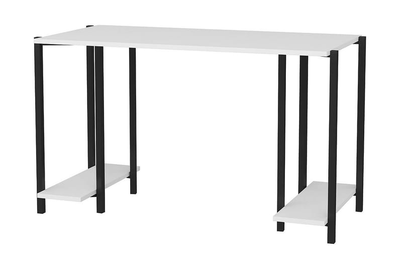 Malem Skrivbord 60x73,8x125,2 cm med förvaring - Svart/Vit - Möbler - Bord & matgrupper - Kontorsbord - Skrivbord