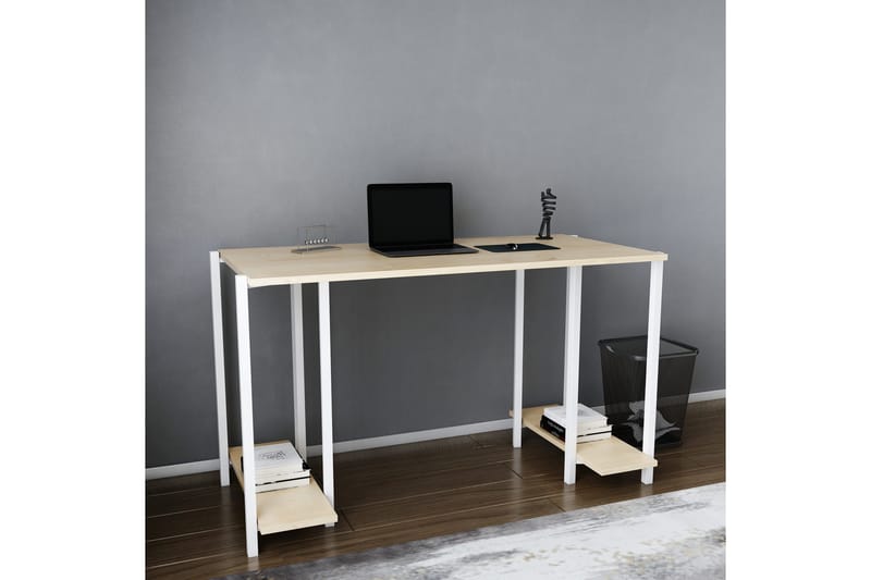 Malem Skrivbord 60x73,8x125,2 cm med förvaring - Vit - Möbler - Bord & matgrupper - Kontorsbord - Skrivbord