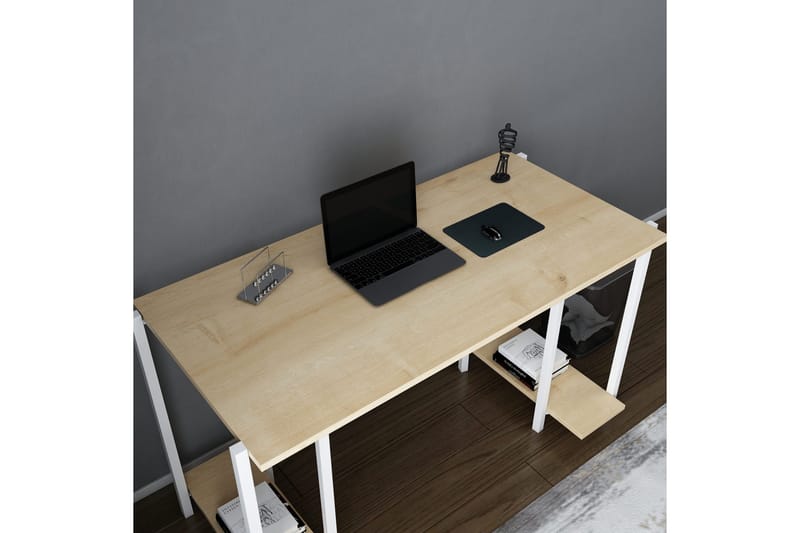 Malem Skrivbord 60x73,8x125,2 cm med förvaring - Vit - Möbler - Bord & matgrupper - Kontorsbord - Skrivbord