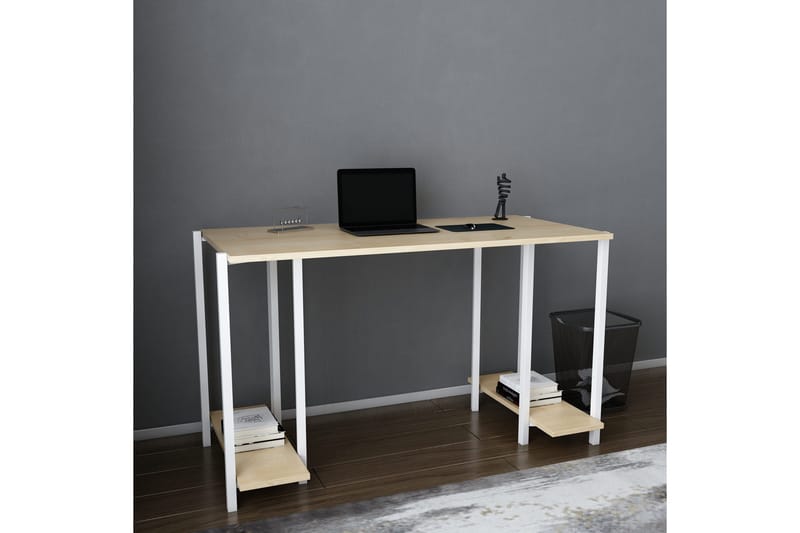 Malem Skrivbord 60x73,8x125,2 cm med förvaring - Vit - Möbler - Bord & matgrupper - Kontorsbord - Skrivbord