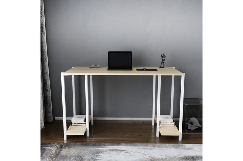 Malem Skrivbord 60x73,8x125,2 cm med förvaring - Vit - Möbler - Bord & matgrupper - Kontorsbord - Skrivbord