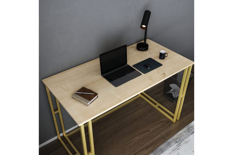 Malem Skrivbord 60x74,8x120 cm - Guld/Brun - Möbler - Bord & matgrupper - Kontorsbord - Skrivbord