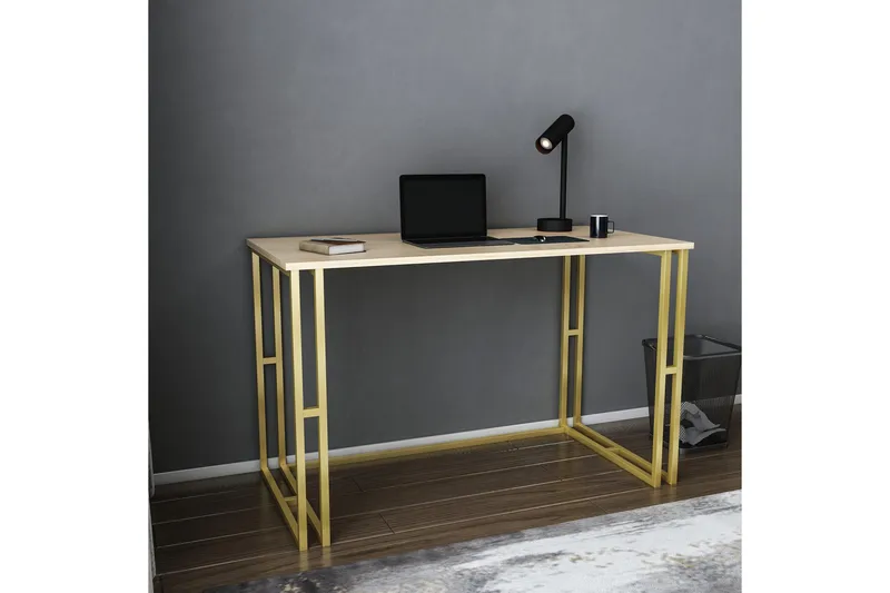 Malem Skrivbord 60x74,8x120 cm - Guld/Brun - Möbler - Bord & matgrupper - Kontorsbord - Skrivbord