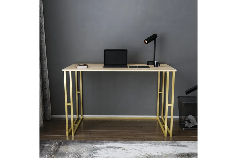 Malem Skrivbord 60x74,8x120 cm - Guld/Brun - Möbler - Bord & matgrupper - Kontorsbord - Skrivbord