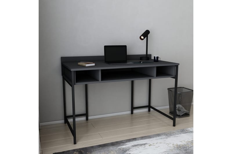 Malem Skrivbord 60x74,8x120 cm med förvaring - Svart/Antracit - Skrivbord