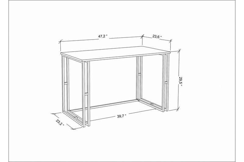 Malem Skrivbord 60x74,8x120 cm - Svart/Antracit - Skrivbord