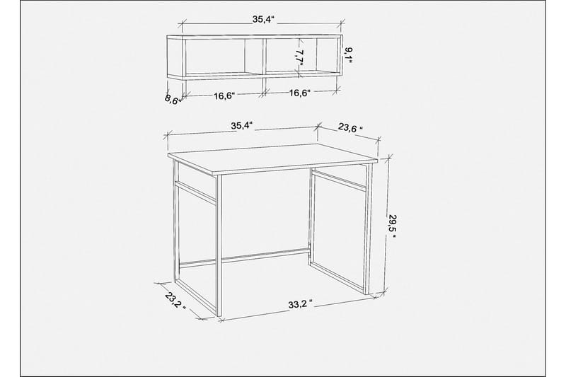 Malem Skrivbord 60x75x90 cm - Vit - Möbler - Bord & matgrupper - Kontorsbord - Skrivbord