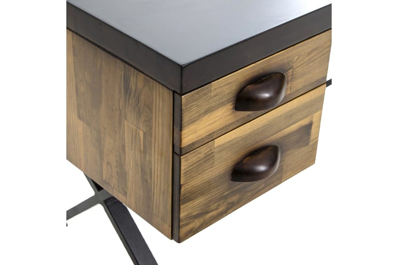 Mandara Skrivbord 140 cm med Förvaring Lådor - Brun - Skrivbord