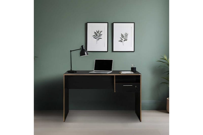 Skrivbord Matulca Antracit / Ek - Antracit / Ek - Möbler - Bord & matgrupper - Kontorsbord - Skrivbord