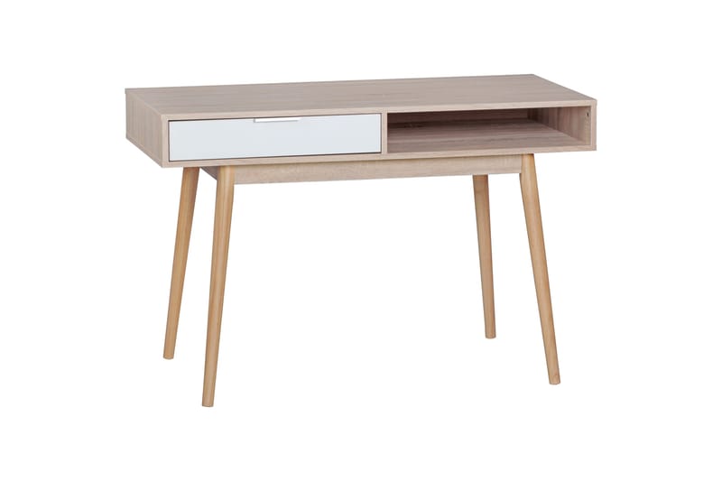 Meadville Skrivbord 120 cm med Förvaring Låda + Hylla - Natur/Vit - Skrivbord