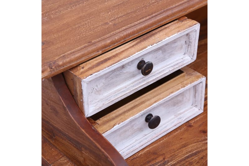 Skrivbord med lådor 90x50x101 cm massivt återvunnet trä - Vit - Skrivbord