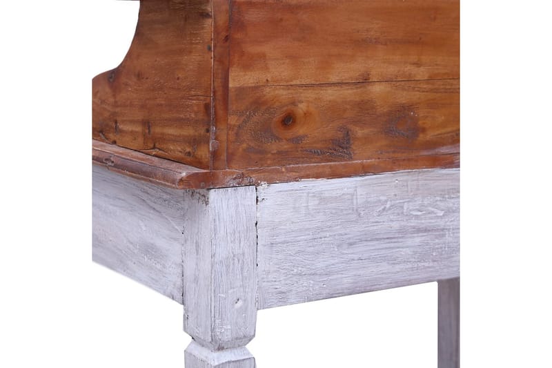 Skrivbord med lådor 90x50x101 cm massivt återvunnet trä - Vit - Skrivbord