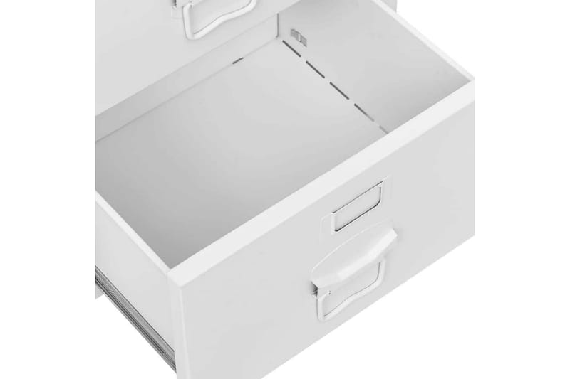 Skrivbord med lådor industriell vit 105x52x75 cm stål - Vit - Skrivbord