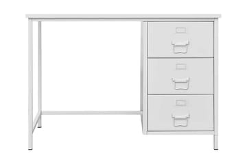 Skrivbord med lådor industriell vit 105x52x75 cm stål