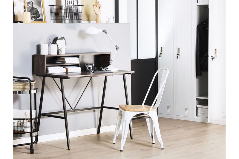 Mekesha Skrivbord 100 cm med Förvaring Hyllor - Mörkbrun - Möbler - Bord & matgrupper - Kontorsbord - Skrivbord