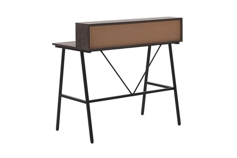 Mekesha Skrivbord 100 cm med Förvaring Hyllor - Mörkbrun - Skrivbord