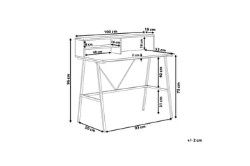 Mekesha Skrivbord 100 cm med Förvaring Hyllor - Mörkbrun - Möbler - Bord & matgrupper - Kontorsbord - Skrivbord