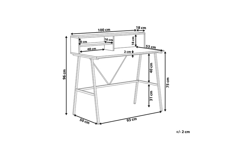 Mekesha Skrivbord 100 cm med Förvaring Hyllor - Mörkbrun - Möbler - Bord & matgrupper - Kontorsbord - Skrivbord