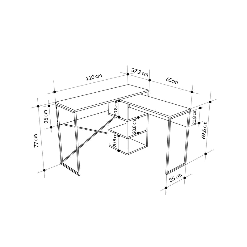 Menora Skrivbord 110 cm - Vit - Möbler - Bord & matgrupper - Kontorsbord - Skrivbord - Hörnskrivbord