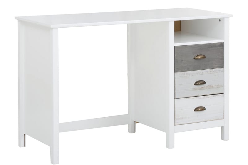Meridian Skrivbord 140 cm - Vit/Ljusgrå/Mörkgrå - Möbler - Bord & matgrupper - Kontorsbord - Skrivbord