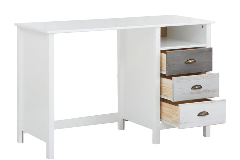 Meridian Skrivbord 140 cm - Vit/Ljusgrå/Mörkgrå - Möbler - Bord & matgrupper - Kontorsbord - Skrivbord