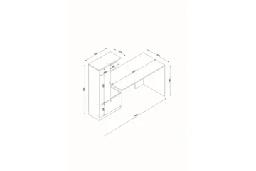 Merinoz Skrivbord 120 cm med Förvaring Hyllor + Låda + Skåp - Vit/Valnötsbrun - Möbler - Bord & matgrupper - Kontorsbord - Skrivbord
