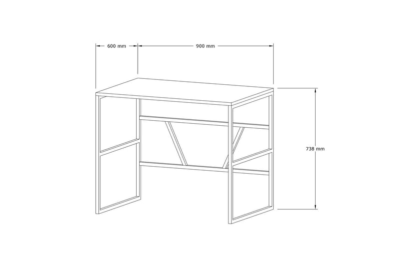 Mitchar Skrivbord 90 cm - Antracit - Möbler - Bord & matgrupper - Kontorsbord - Skrivbord