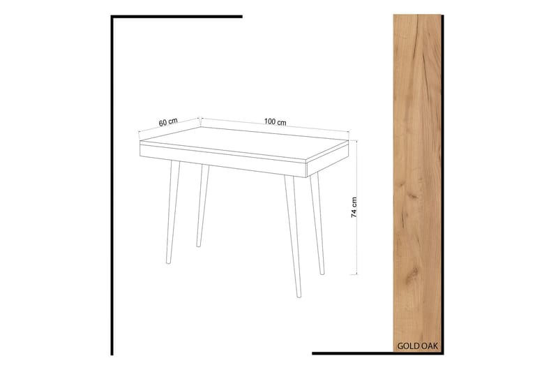 Mod Design Skrivbord 100 cm - Ekfärg - Möbler - Bord & matgrupper - Kontorsbord - Skrivbord