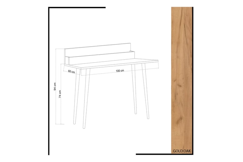 Mod Design Skrivbord 100 cm med Förvaring Rum - Trä - Skrivbord