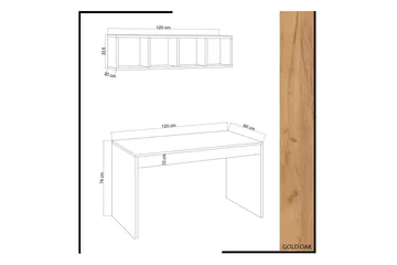 Mod Design Skrivbord 120 cm med Förvaring Vägghylla - Trä/Vit - Möbler - Bord & matgrupper - Kontorsbord - Skrivbord