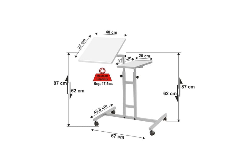 Morse Ståskrivbord 67 cm - Vit - Möbler - Bord & matgrupper - Kontorsbord - Skrivbord - Höj och sänkbart skrivbord